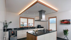 Moderne weisse kroell Winkel Kueche