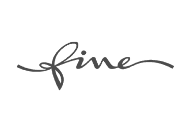 Fine stoffe Logo weiss grauer Text