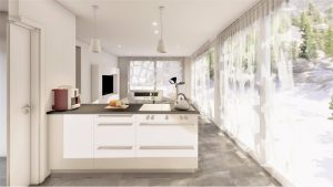 Design moderne weisse Kueche