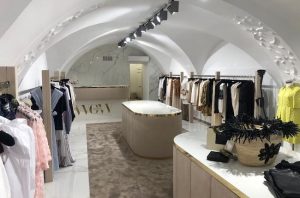 Luxus boutique Gold und weißes Marmor