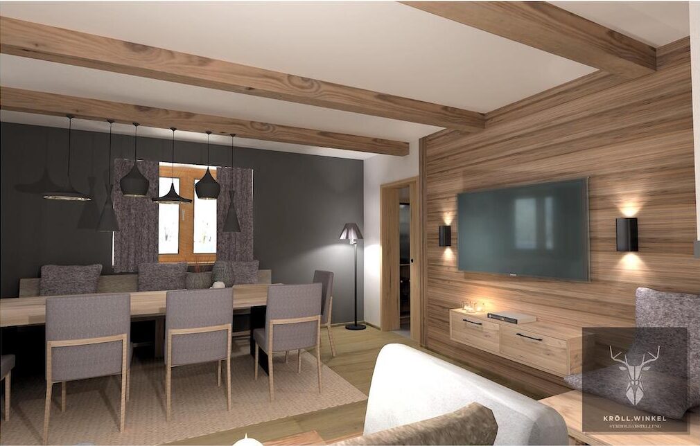 Eichenwand Wohzimmer