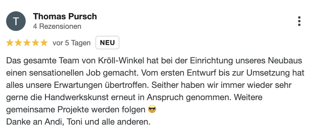 5 sterne review interieur tischlerei