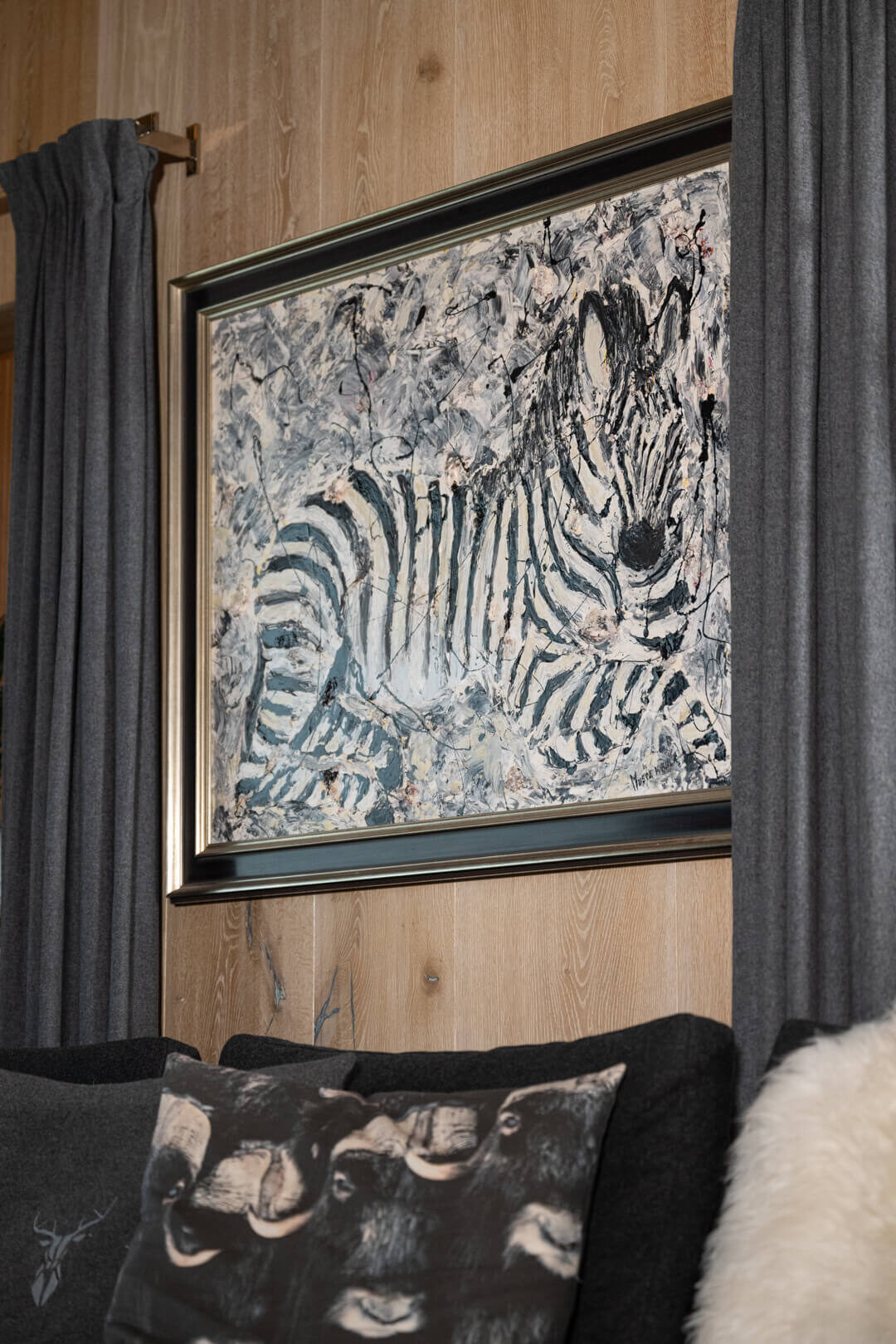 Kunst Gemälde Wohnzimmer Zebra