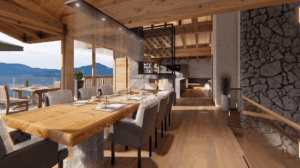 Chalet Interieur design Zeichnung