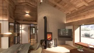 Chalet Wohnzimmer Interieur Design Massarbeit