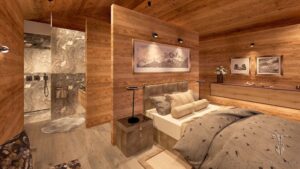 Alpines Schlafzimmer mit En-suite Badezimmer Rauriser Naturstein